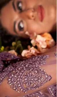 Embroidered Semi Stitched Lehenga Choli (Purple) - Mountbatten Pink, Free Size