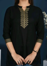 Women Solid Viscose Rayon Straight Kurta (Black) - Black, XL