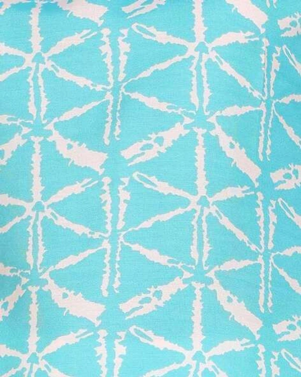 Turquoise Printed Poly Rayon Short Kurti For Women And Girls - Spray, L