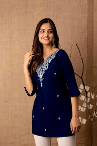 Women Rayon Regular Top - Black Russian, S