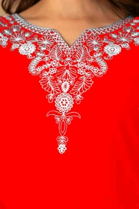 Women Rayon Regular Top - Red, XXL