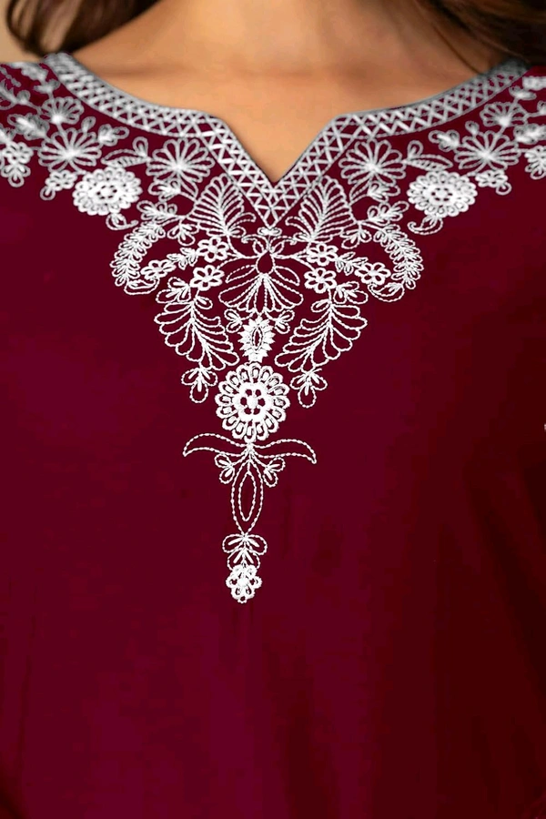 Women Rayon Regular Top - Bordeaux, XXL