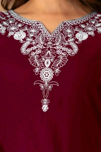 Women Rayon Regular Top - Bordeaux, XXL