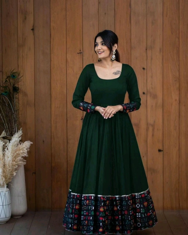 Viscose Rayon Stitched Anarkali Gown (Blue) - Cape Cod, XL