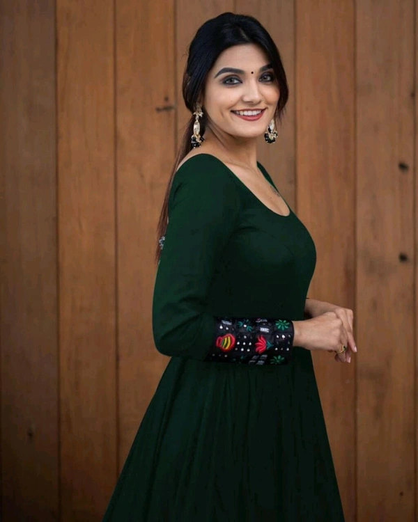 Viscose Rayon Stitched Anarkali Gown (Blue) - Cape Cod, XL