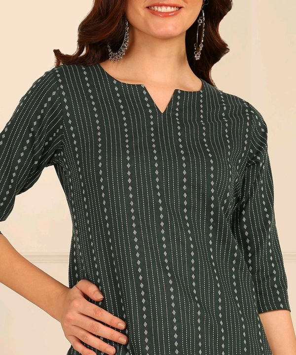 Women Striped Pure Cotton. Straight Kurta (Purple) - Nandor, M