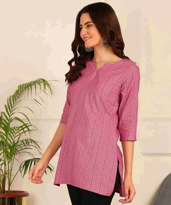 Women Striped Pure Cotton. Straight Kurta (Purple) - Deep Blush, XL