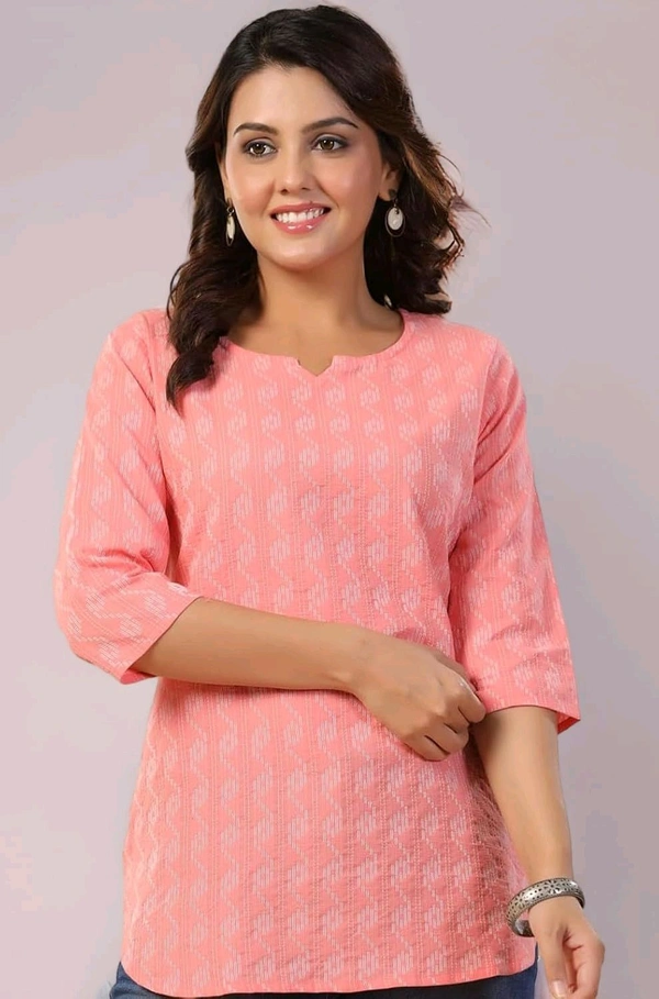 Women's Printed Short Kurti, 3/4 Sleeves - Geraldine, XXXL