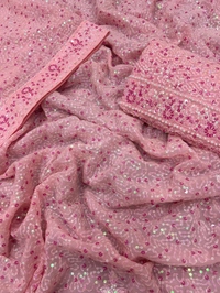 Light Baby Pink Fancy Designer Sarees - Cosmos, Free Size