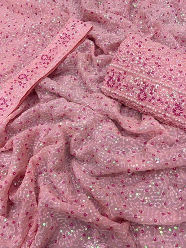 Light Baby Pink Fancy Designer Sarees - Cosmos, Free Size