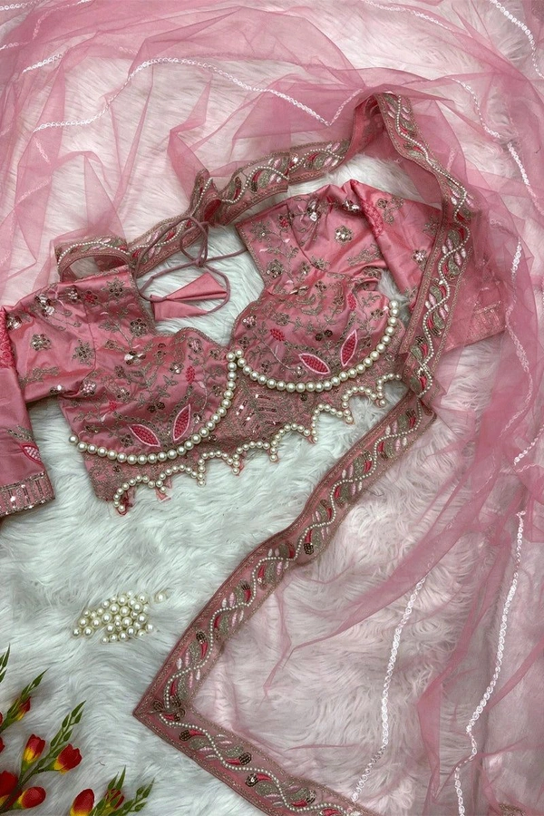 Party Wear Butterfly Net Moti Saree - Charm, Free Size