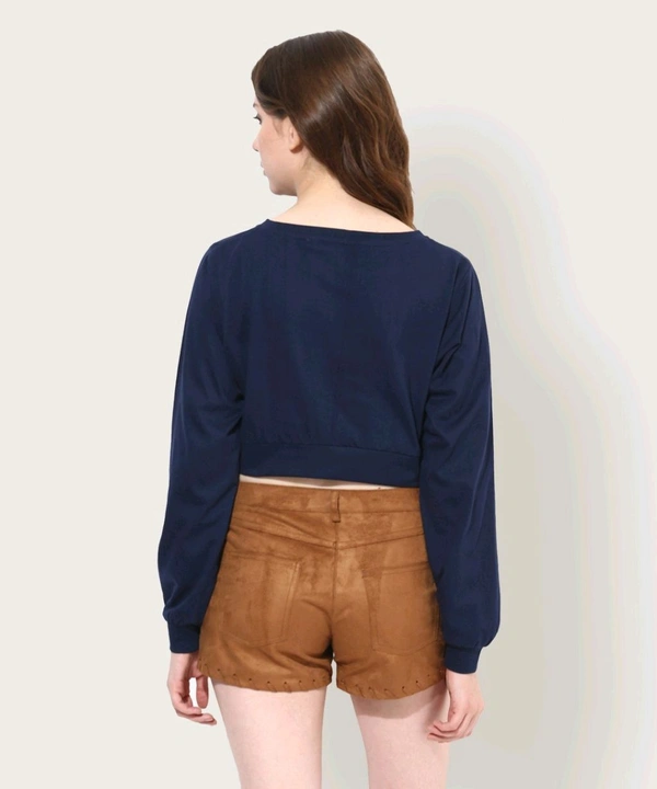 Casual Regular Sleeves Solid Women Black Top - Ebony Clay, L