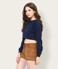 Casual Regular Sleeves Solid Women Black Top - Ebony Clay, L