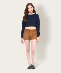 Casual Regular Sleeves Solid Women Black Top - Ebony Clay, L