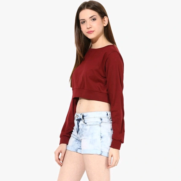 Casual Regular Sleeves Solid Women Black Top - Merlot, M