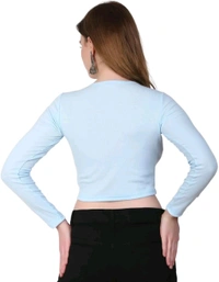 Ribbed deep Neck Crop top - Botticelli, XL