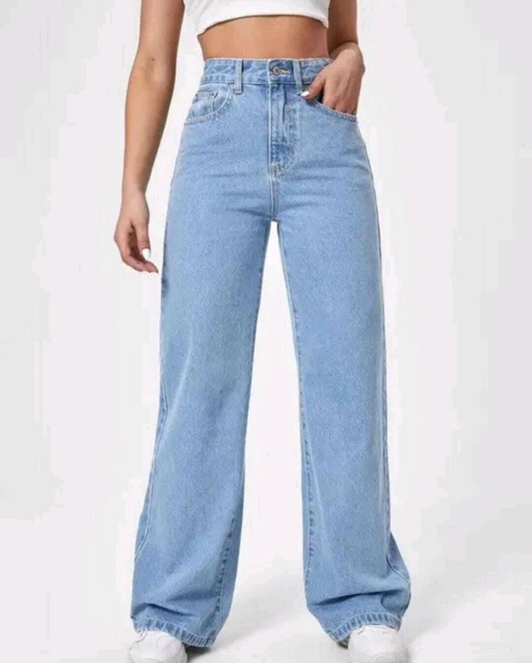 Women Straight Fit High Rise Blue Jeans - Polo Blue, 36