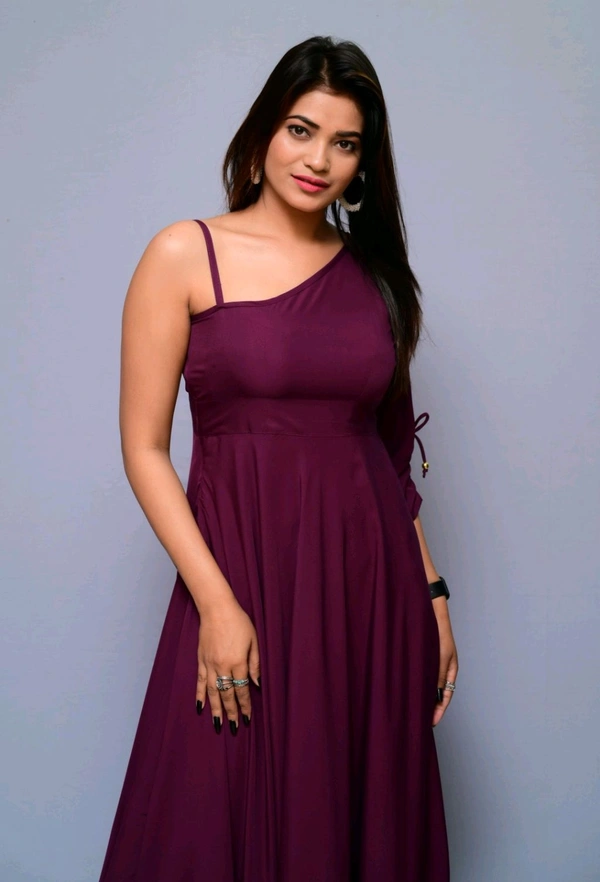 Women Fit and Flare Maroon Dress
- Wine, L