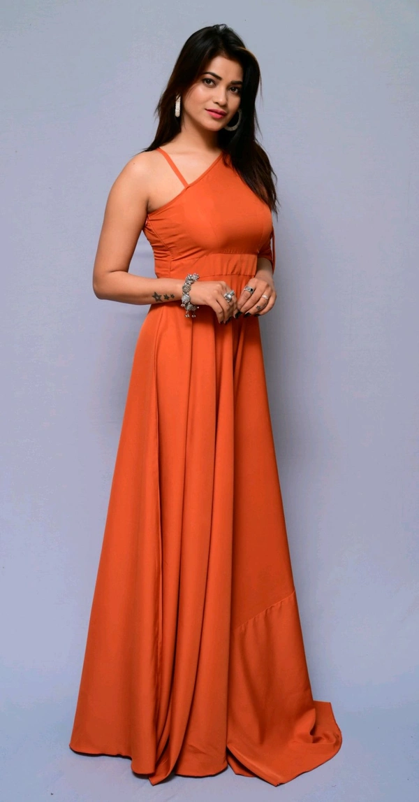 Women Fit and Flare Maroon Dress
- Burning Orange, XL