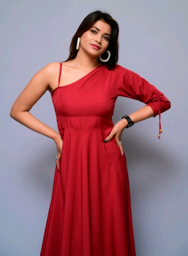 Women Fit and Flare Maroon Dress
- Maroon, 3XL