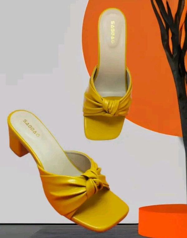 Block Heel Slipper For Women And Girl - Buddha Gold, 7