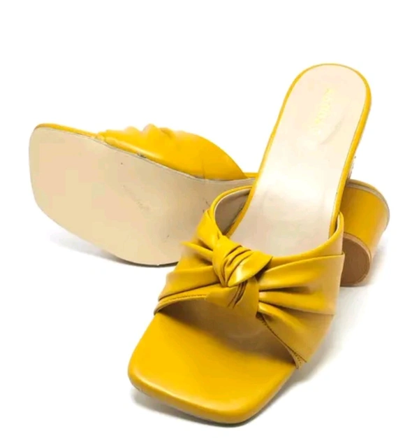 Block Heel Slipper For Women And Girl - Buddha Gold, 7