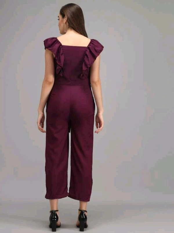 Solid women jumpsuit. - Tawny Port, L