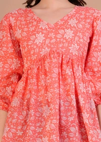 Party Balloon Sleeve Printed Women White, Pink Top
- Bittersweet, X