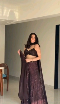 Shyla Indo Western Outfit - Eggplant, Free Size