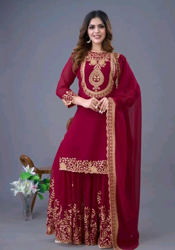 Amazing Yellow Color Faux Georgette With Embroidery Sequence Thread Work Salwar Suit
- Siren, XXL