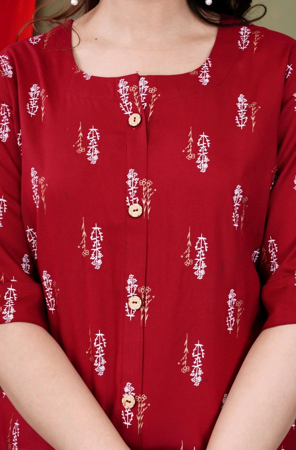 Casual Roll Up Sleeves Printed Women Green, Yellow, White Top
- Maroon, S