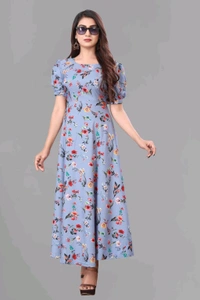 Women A-line Multicolor Maxi/Full Length Dress
- Periwinkle Gray, 3XL