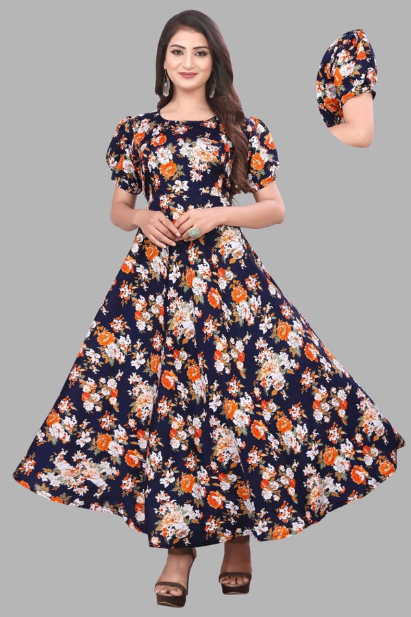 Women A-line Multicolor Maxi/Full Length Dress
- Steel Gray, 5XL