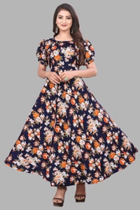 Women A-line Multicolor Maxi/Full Length Dress
- Steel Gray, 5XL