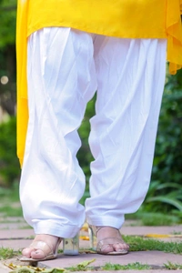 Viscose Rayon Kurti Patiala Dupatta Set - Ripe Lemon, L