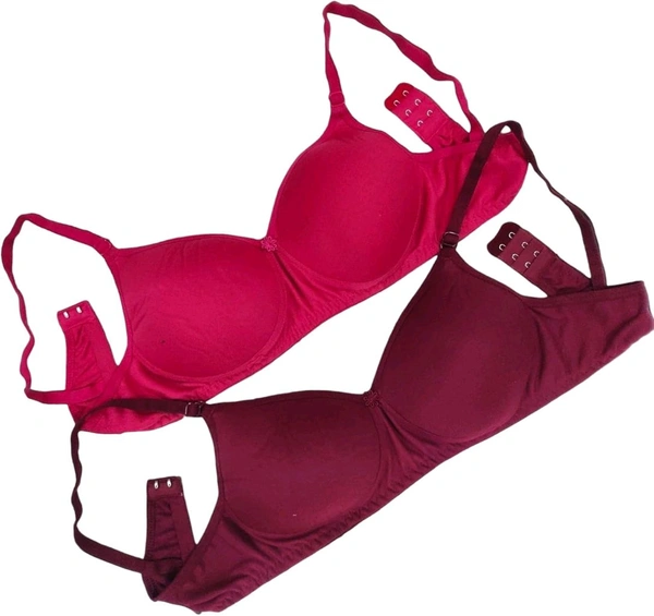 Pack of 2 Women T-Shirt Lightly Padded Bra (Multicolor) - Rani::Maroon, 30B