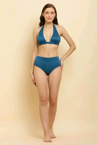 Women Two Piece Cuba Swimwear Bikini Set - Chathams Blue, M