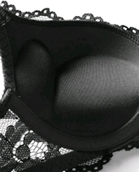 Premium Women's Padded Bra Penty Set | Net Fabric Padded Underwire Undergarments Set Lingerie | Push-Up Underbody Polyamide Set for Women - Black, 30A