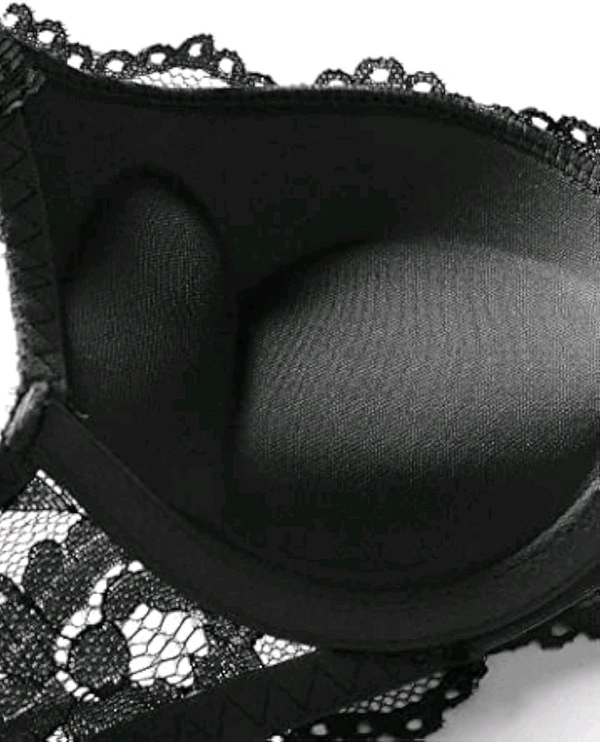 Premium Women's Padded Bra Penty Set | Net Fabric Padded Underwire Undergarments Set Lingerie | Push-Up Underbody Polyamide Set for Women - Purple, 30A