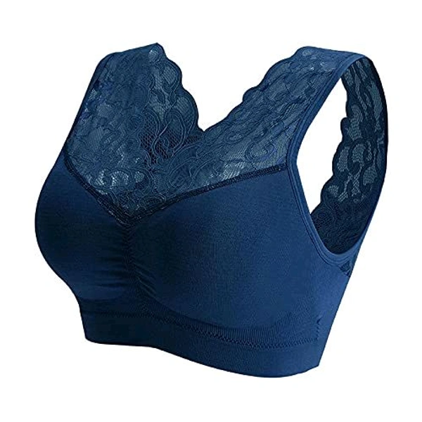 Women's Padded, Non-Wired, Full Coverage Lace Bra - Blue Zodiac, 30A