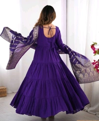 Pista Silk Gown With Jacquard Banarasi Dupatta - Daisy Bush, L