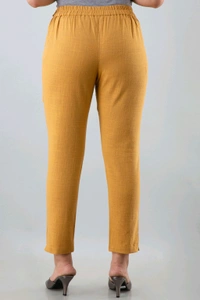 Women Relaxed Brown Pure Cotton Trousers - Coffee, 34