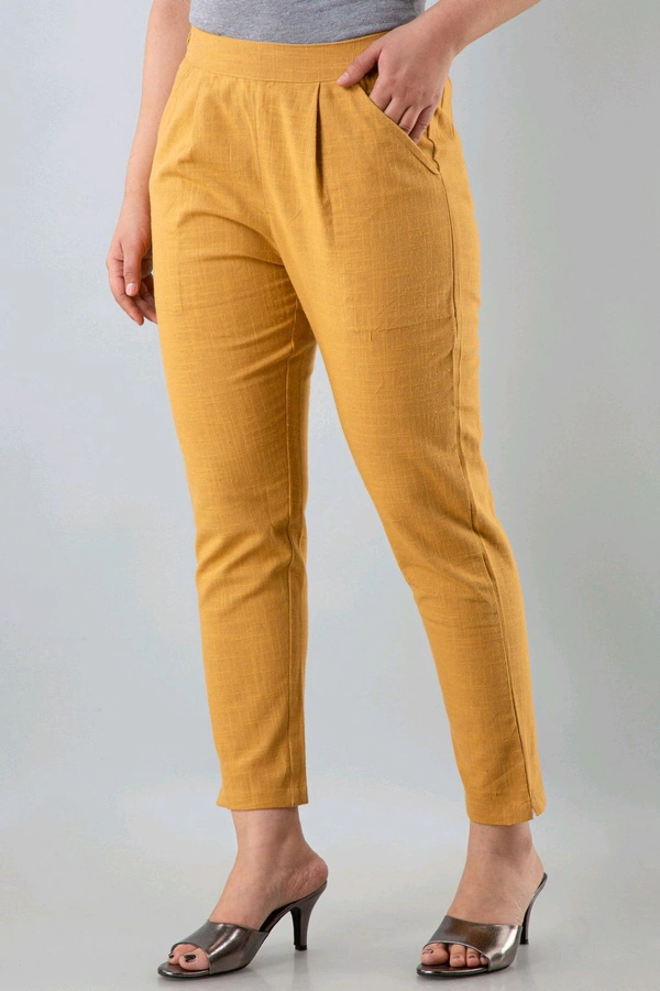 Women Relaxed Brown Pure Cotton Trousers - Coffee, 34