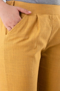 Women Relaxed Brown Pure Cotton Trousers - Coffee, 38