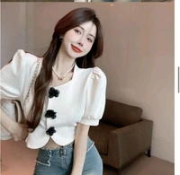 Casual Puff Sleeves Solid Women Beige Top - Soft Amber, M