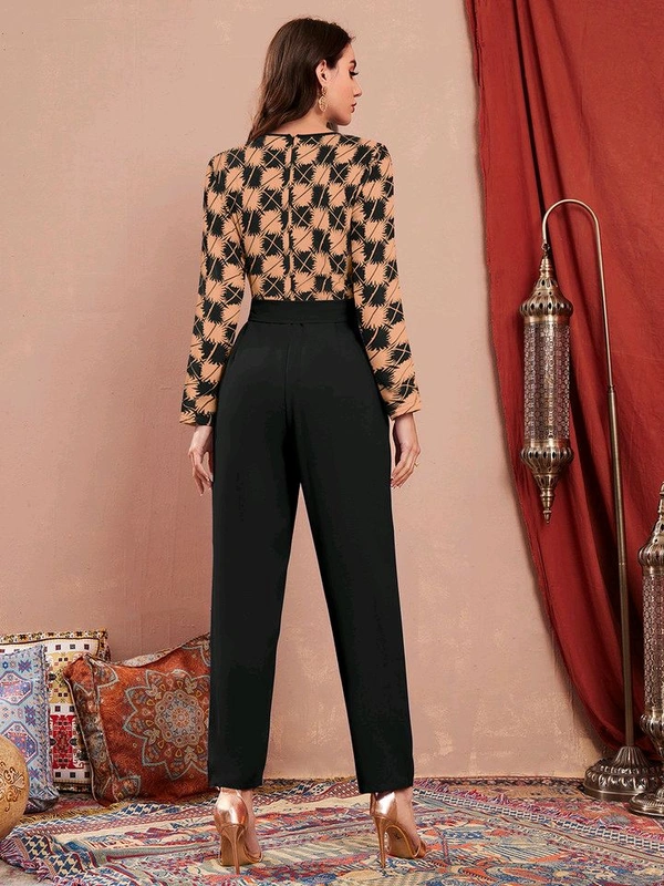 Printed women jumpsuit  - Dark salmon, S