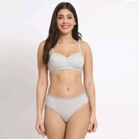 Women' s Premium Lightly Padded Bra Panty Set Pack of 3
- Prelude, 32B