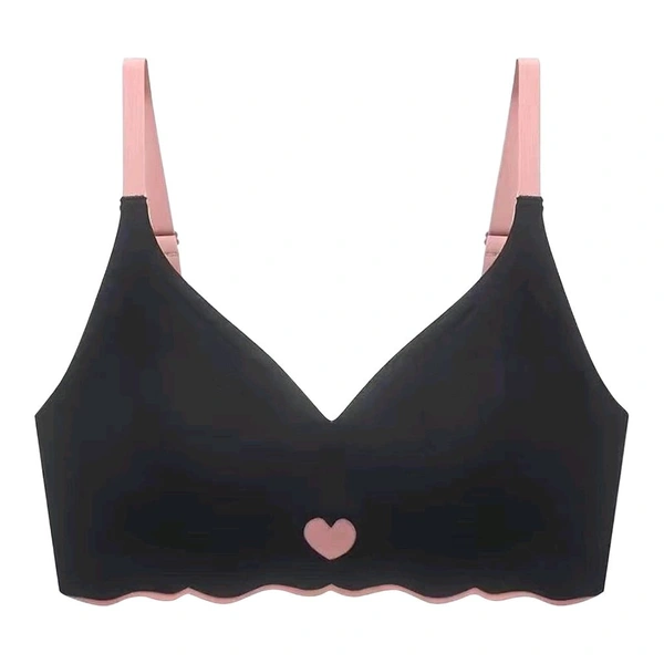 Strapless Large Size Underwire Bras for Women Sexy Back Button Shaping Cup Adjustable Shoulder Strap - Black, 36A