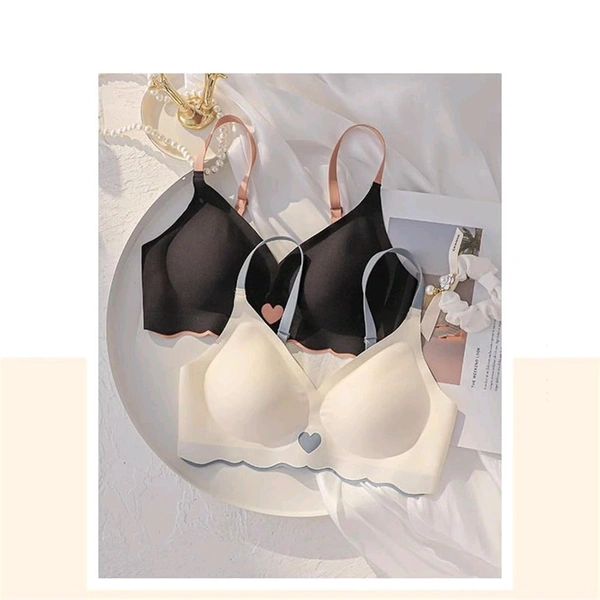 Strapless Large Size Underwire Bras for Women Sexy Back Button Shaping Cup Adjustable Shoulder Strap - Black, 40A