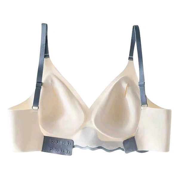 Strapless Large Size Underwire Bras for Women Sexy Back Button Shaping Cup Adjustable Shoulder Strap - Black, 40A